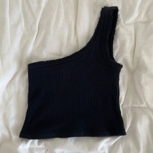 Urban outfitters ribbed one shoulder crop